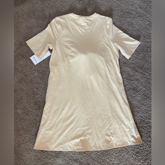 Lululemon Pima Cotton Wrap Front T-Shirt Dress Prosecco Size 10 NWT Stretch - Picture 8 of 12